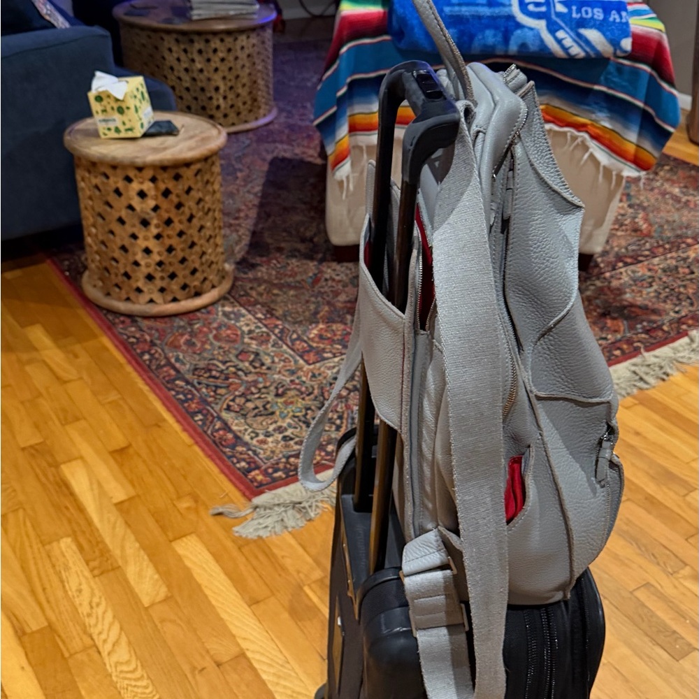 Hammitt Light Gray Leather Backpack - Picture 12 of 13